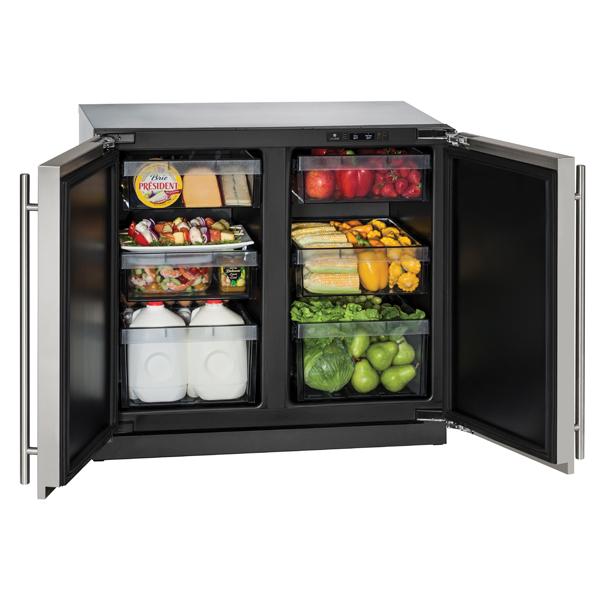 U-Line Solid Refrigerator 36" Dual Zone Stainless Solid 115v