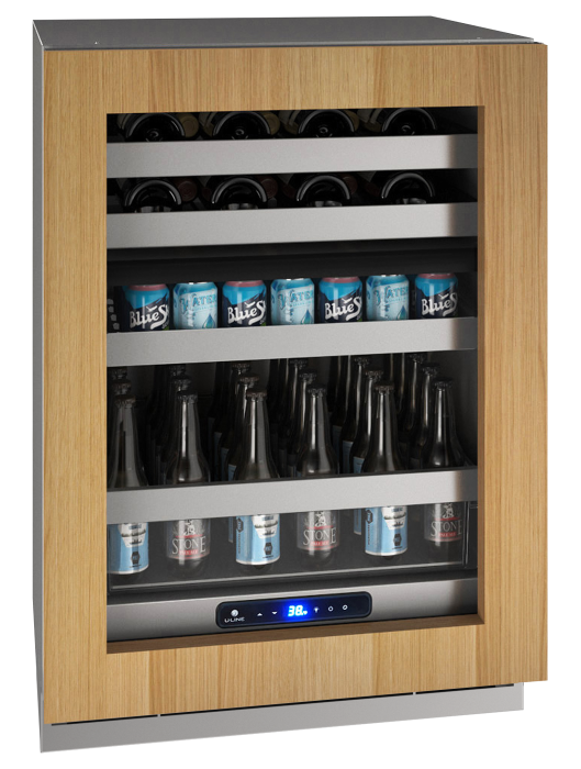 U-Line Beverage Center 24" Dual Zone Reversible Hinge Integrated Frame 115v