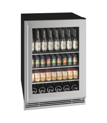 U-Line Wine Refrigerator 24" Reversible Hinge Stainless Frame 230v