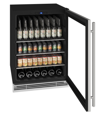U-Line Wine Refrigerator 24" Reversible Hinge Stainless Frame 230v