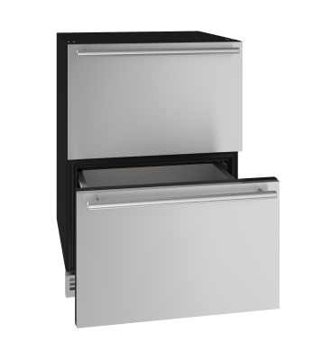 U-Line Refrigerator Drawers 24" Stainless Solid 115v