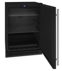 U-Line Solid Refrigerator 24" Reversible Hinge Black Solid 115v