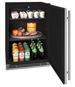 U-Line Solid Refrigerator 24" Reversible Hinge Stainless Solid 115v