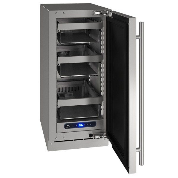 U-Line Solid Refrigerator 15" Reversible Hinge Stainless Solid 115v