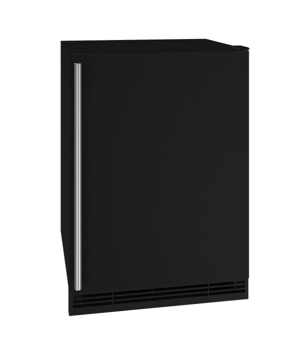 U-Line Refrigerator Freezer 24" Reversible Hinge Black Solid 115v