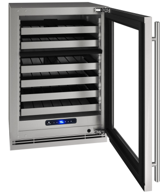 U-Line 24 Inch Indoor Wine Cooler with Glass Door
