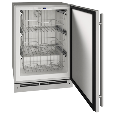 U-Line Outdoor Convertible Freezer 24" Reversible Hinge Stainless Solid 115v