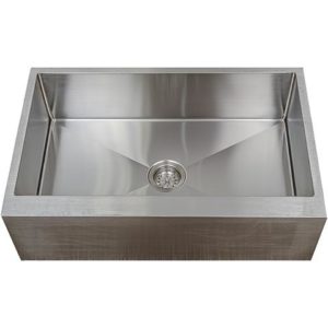 E-Stainless Single Bowl: 33 x 21 x 9'' Bowl Depth and 10'' Apron Front with Very Small
