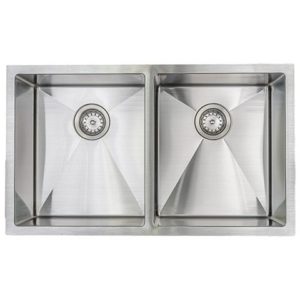 E-Stainless Double Even: 32 x 19 x 10'' Bowl Depth with Very Small Radius Corners