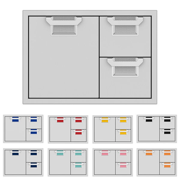 30-Inch Double Drawer and Storage Door Combo