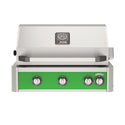 American Outdoor Grill 30 inch L-Series built-in gas grill in green with rear infrared burner and rotisserie kit