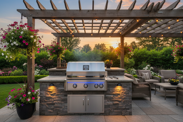 American Outdoor Grill 30-Inch L-Series Built-In Gas Grill with Backburner & Rotisserie Kit
