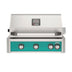 American Outdoor Grill 30 inch L-Series built-in gas grill in teal with rear infrared burner and rotisserie kit