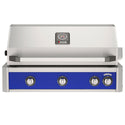 American Outdoor Grill 36 inch L-Series built-in gas grill in blue with rear infrared burner and rotisserie kit