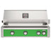 American Outdoor Grill 36 inch L-Series built-in gas grill in green with rear infrared burner and rotisserie kit
