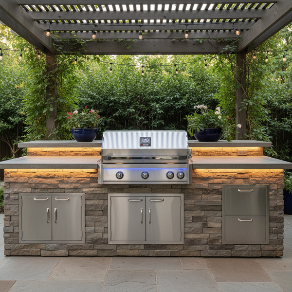 American Outdoor Grill 36-Inch L-Series Built-In Gas Grill with Backburner & Rotisserie Kit