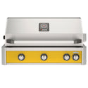 American Outdoor Grill 36 inch L-Series built-in gas grill in yellow with rear infrared burner and rotisserie kit
