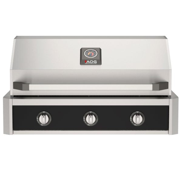 American Outdoor Grill 36-Inch T-Series Built-In Gas Grill with Black Accent Panel, Premium 3-Burner Stainless Steel Outdoor Grill