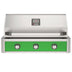 American Outdoor Grill 36-Inch T-Series Built-In Gas Grill with Green Accent Panel, Stainless Steel 3-Burner Outdoor Kitchen Grill