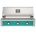 American Outdoor Grill 36-Inch T-Series Built-In Gas Grill with Teal Accent Panel, 3-Burner Stainless Steel Outdoor Kitchen Grill