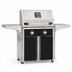American Outdoor Grill 24-inch T-Series freestanding gas grill with lid closed, black finish, front view on white background
