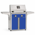 American Outdoor Grill 24-inch T-Series freestanding gas grill with lid closed, blue finish, front view on white background
