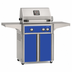 American Outdoor Grill 24-inch L-Series freestanding gas grill with lid closed, blue finish, front view on white background

