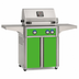 American Outdoor Grill 24-inch L-Series freestanding gas grill with lid closed, green finish, front view on white background

