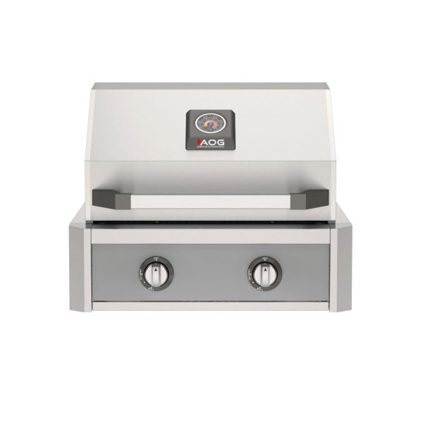 American Outdoor Grill 24-Inch T-Series Built-In Gas Grill with Gray Accent Panel, Premium Stainless Steel Outdoor Grill