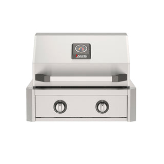 American Outdoor Grill 24-Inch T-Series Built-In Stainless Steel Gas Grill, 2-Burner Built-In Grill with Analog Thermometer, Front View