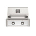 American Outdoor Grill 24-Inch T-Series Built-In Gas Grill in Stainless Steel with White Accent Panel, Front View
