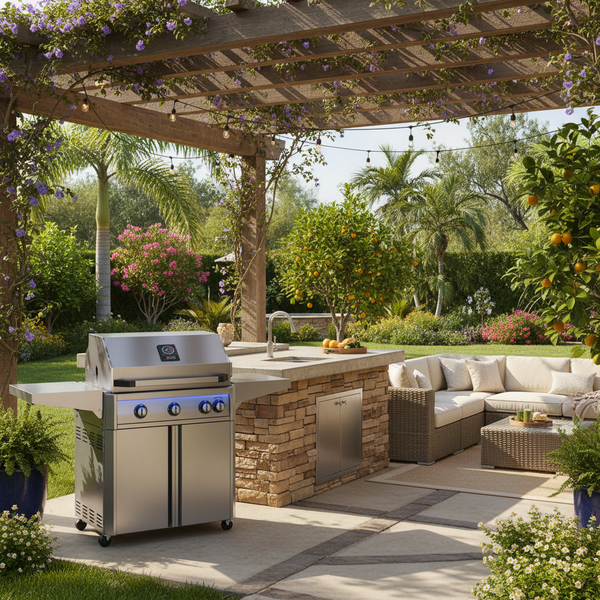 American Outdoor Grill 30-Inch L-Series Freestanding Gas Grill with Backburner & Rotisserie Kit