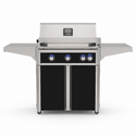 American Outdoor Grill 30-inch L-Series freestanding gas grill with lid closed,  black finish, front view on white background
