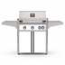 American Outdoor Grill 30-inch L-Series freestanding gas grill with lid closed, white finish, front view on white background
