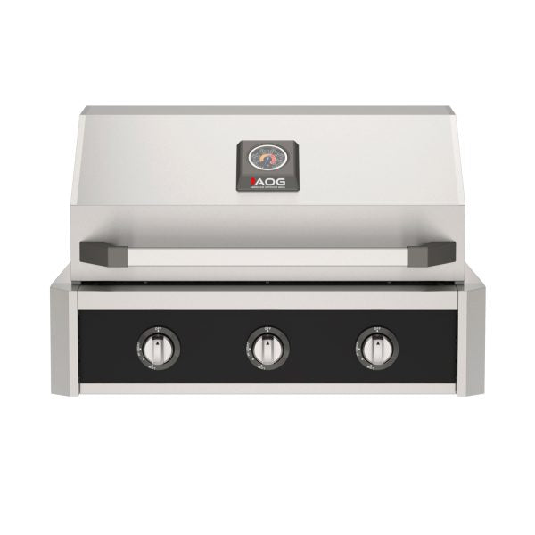 American Outdoor Grill 30-Inch T-Series Built-In Gas Grill with Black Accent Panel, Premium Built-In Outdoor Grill