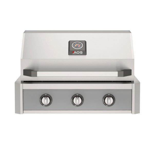 American Outdoor Grill 30-Inch T-Series Built-In Gas Grill with Gray Accent Panel, Premium Outdoor Kitchen Grill