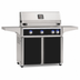 American Outdoor Grill 36-inch L-Series freestanding gas grill with lid closed, black finish, front view on white background
