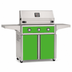 American Outdoor Grill 36-inch T-Series freestanding gas grill with lid closed, green finish, front view on white background

