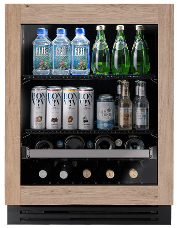 True Residential ADA Height 24" Overlay Panel Right-Hinge Undercounter Beverage Center