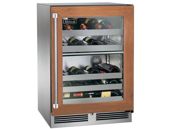 Perlick 24 Inch Signature Series Marine Grade Dual-Zone Wine Reserve with Lock