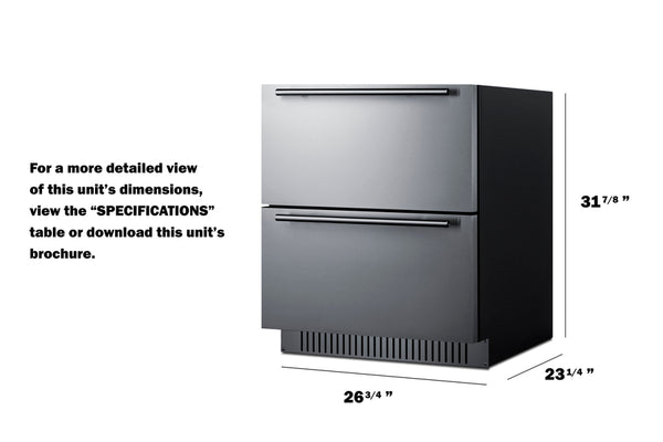 Summit 27 Inch Outdoor Refrigerator with Drawers