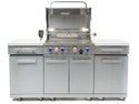 Mont Alpi 4-Burner 70-Inch Outdoor Gas Grill Island with Infrared Rear Burner & Rotisserie Kit - Stainless Steel