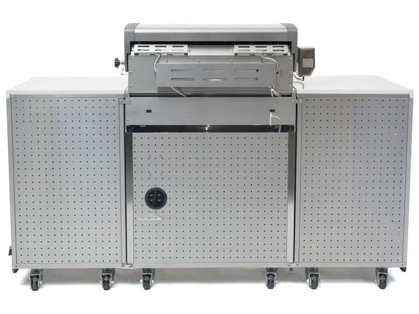 Mont Alpi 4-Burner 70-Inch Outdoor Gas Grill Island with Infrared Rear Burner & Rotisserie Kit - Stainless Steel