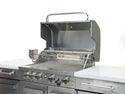 Mont Alpi 4-Burner 70-Inch Outdoor Gas Grill Island with Infrared Rear Burner & Rotisserie Kit - Stainless Steel
