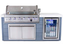 Mont Alpi 6-Burner 78 1/2 Inch ArtWood Gas Grill Island with Refrigerator, Infrared Rear Burner, and Rotisserie Kit - Stainless Steel