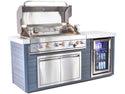 Mont Alpi 6-Burner 78 1/2 Inch ArtWood Gas Grill Island with Refrigerator, Infrared Rear Burner, and Rotisserie Kit - Stainless Steel
