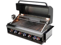 Mont Alpi 6-Burner 78 1/2 Inch ArtWood Gas Grill Island with Refrigerator, Infrared Rear Burner, and Rotisserie Kit - Stainless Steel
