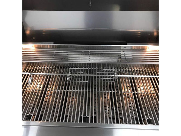 Mont Alpi 4-Burner 70-Inch Outdoor Gas Grill Island with Infrared Rear Burner & Rotisserie Kit - Stainless Steel
