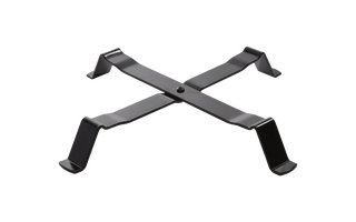 Black metal bracket on a white background