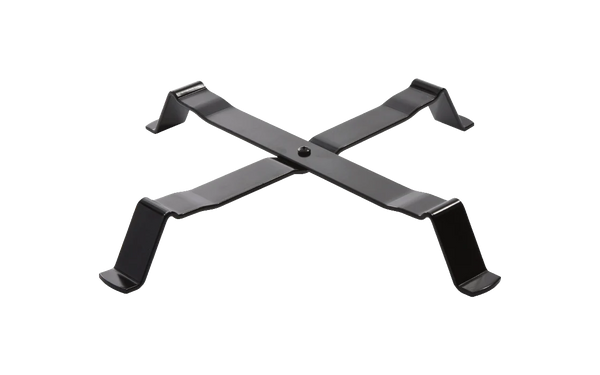 Black metal bracket on a white background